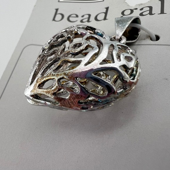 Halcraft Bead Gallery Silver Plated Filigree Heart Pendant Charm - Picture 3 of 7